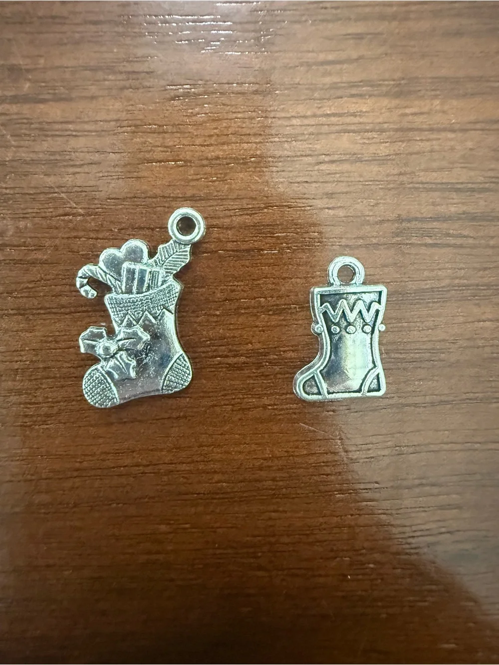 Sterling-Tone Holiday Charm Set - Silver Christmas Pendant Collection